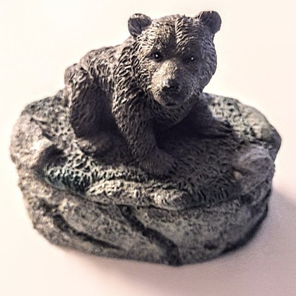 Rustic Black Bear Trinket Cast Resin Jewelry Box w/Lid ~ Cabin / Lodge Decor EUC - Picture 3 of 10